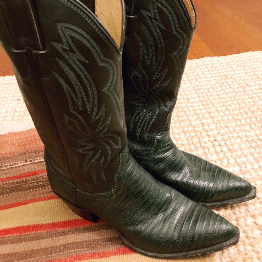 Leather cowboy boots